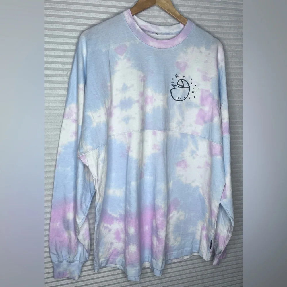 Disney Parks Star Wars Mandalorian Grogu baby yoda Tie Dye Spirit Jersey XL - Picture 3 of 8